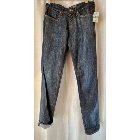 Mavi Lindy Low-Rise Skinny Raw Denim Jean Dark Blue Stretch Cuffed or Tall 27x35 - Picture 1 of 15